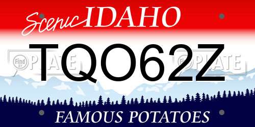 TQO62Z Idaho License Plate