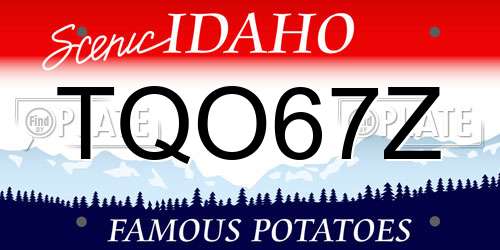 TQO67Z Idaho License Plate