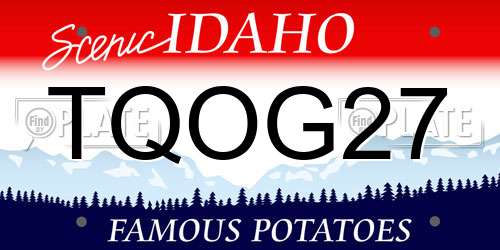 TQOG27 Idaho License Plate