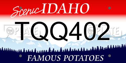 TQQ402 Idaho License Plate