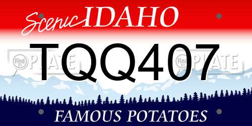 TQQ407 Idaho License Plate