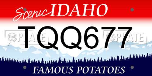 TQQ677 Idaho License Plate