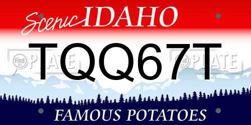 TQQ67T Idaho License Plate
