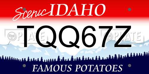 TQQ67Z Idaho License Plate