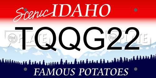 TQQG22 Idaho License Plate