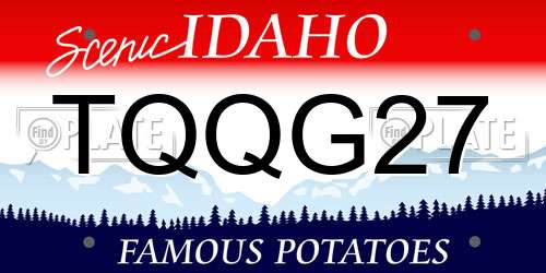 TQQG27 Idaho License Plate