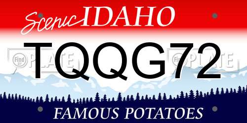 TQQG72 Idaho License Plate