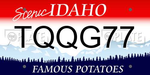 TQQG77 Idaho License Plate
