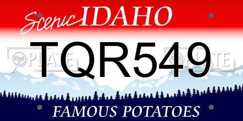 TQR549 Idaho License Plate