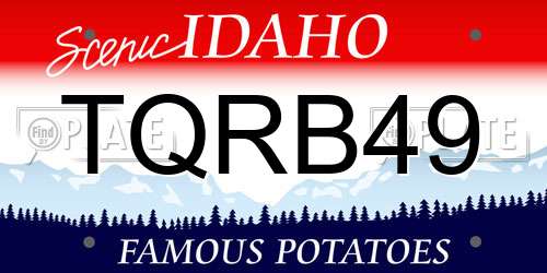 TQRB49 Idaho License Plate