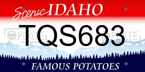 TQS683 Idaho License Plate