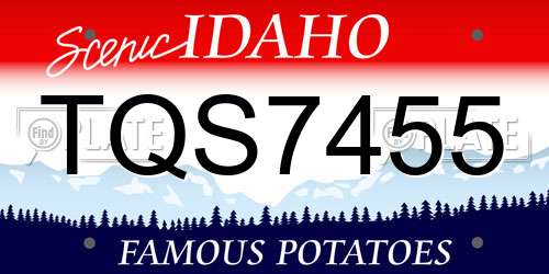 TQS7455 Idaho License Plate