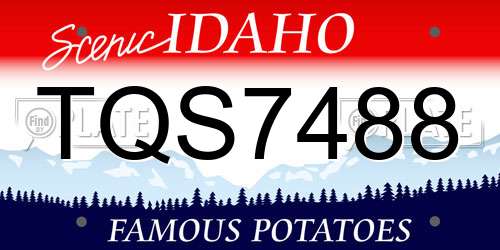 TQS7488 Idaho License Plate