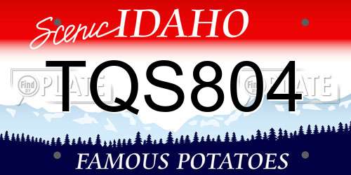 TQS804 Idaho License Plate