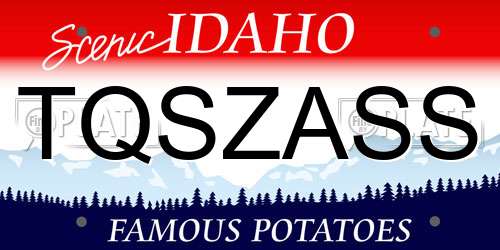 TQSZASS Idaho License Plate