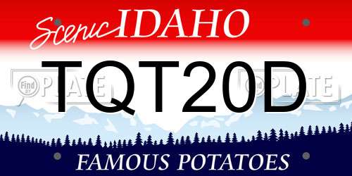 TQT20D Idaho License Plate