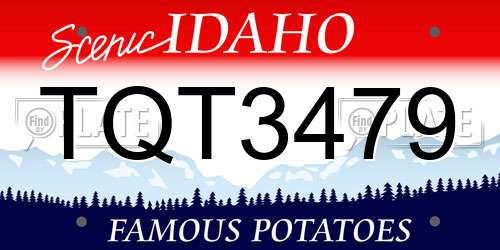 TQT3479 Idaho License Plate