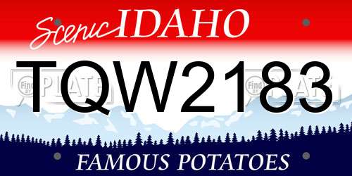 TQW2183 Idaho License Plate