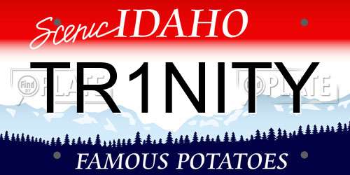TR1NITY Idaho License Plate