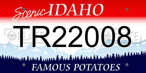 TR22008 Idaho License Plate