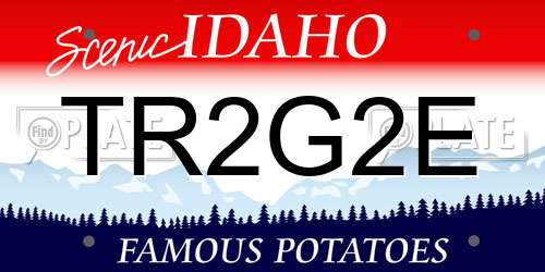 TR2G2E Idaho License Plate
