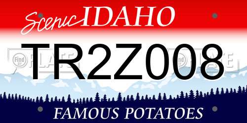 TR2Z008 Idaho License Plate