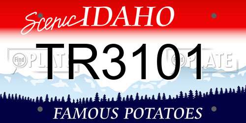TR3101 Idaho License Plate