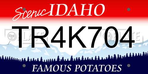 TR4K704 Idaho License Plate