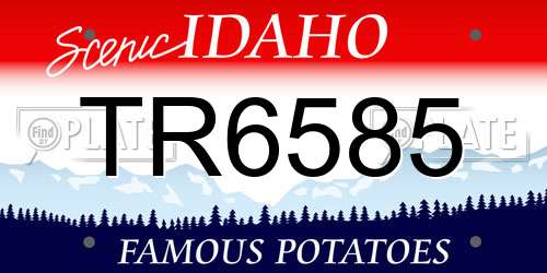 TR6585 Idaho License Plate