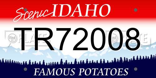 TR72008 Idaho License Plate