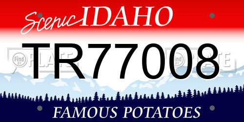 TR77008 Idaho License Plate