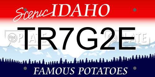 TR7G2E Idaho License Plate