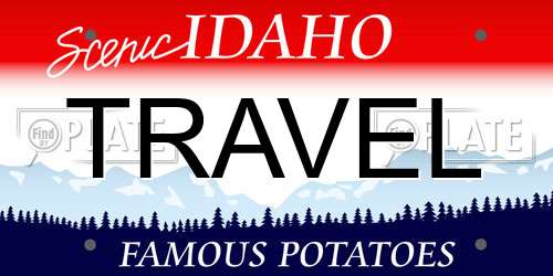TRAVEL Idaho License Plate