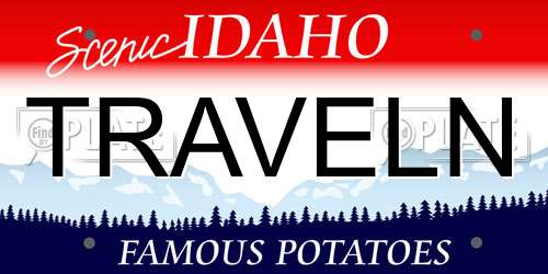 TRAVELN Idaho License Plate