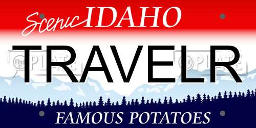 TRAVELR Idaho License Plate