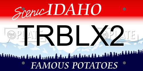 TRBLX2 Idaho License Plate