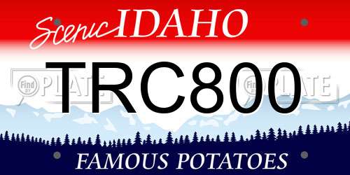 TRC800 Idaho License Plate
