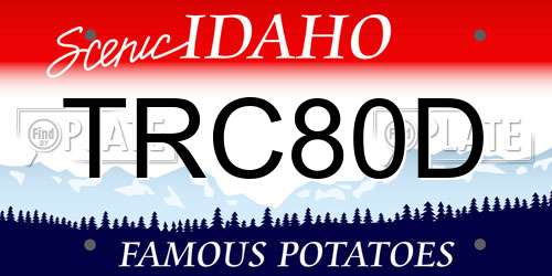 TRC80D Idaho License Plate