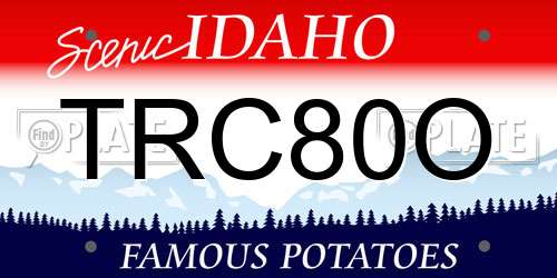 TRC80O Idaho License Plate
