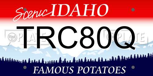 TRC80Q Idaho License Plate