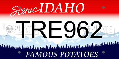 TRE962 Idaho License Plate
