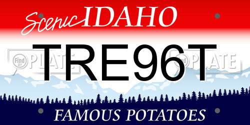 TRE96T Idaho License Plate