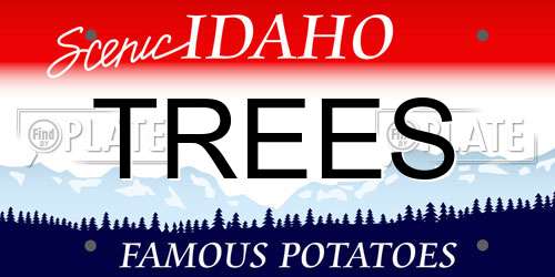 TREES Idaho License Plate