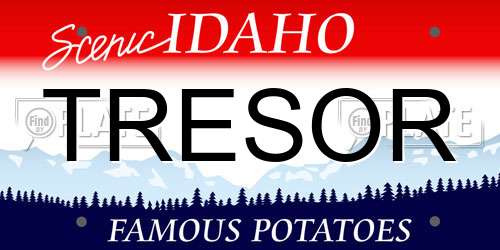 TRESOR Idaho License Plate