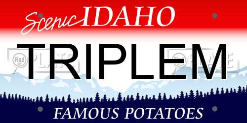 TRIPLEM Idaho License Plate