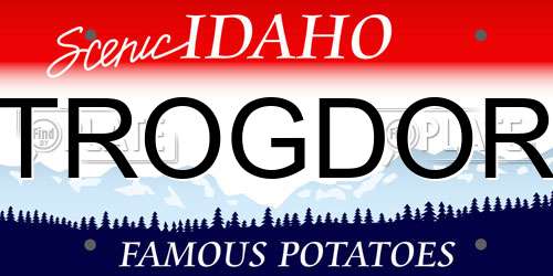 TROGDOR Idaho License Plate