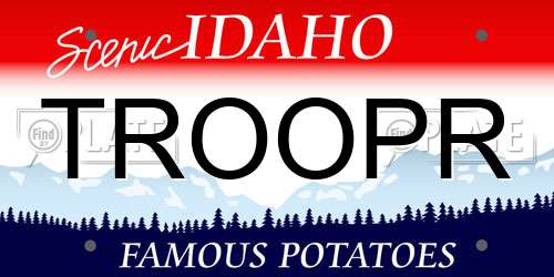 TROOPR Idaho License Plate