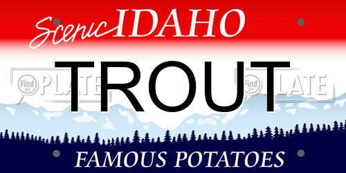 TROUT Idaho License Plate