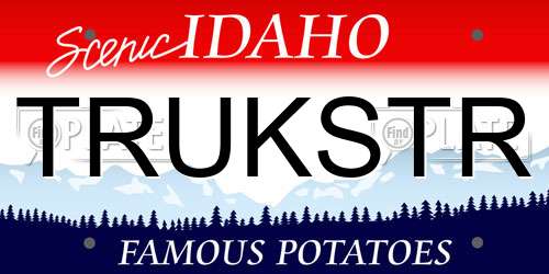 TRUKSTR Idaho License Plate