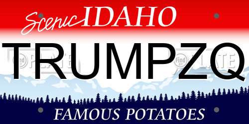 TRUMPZQ Idaho License Plate